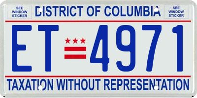 DC license plate ET4971