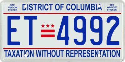 DC license plate ET4992