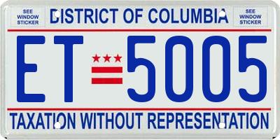 DC license plate ET5005