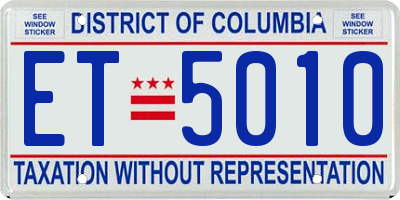 DC license plate ET5010