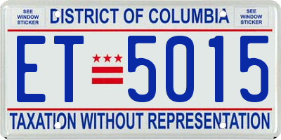 DC license plate ET5015