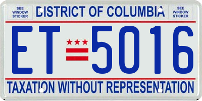 DC license plate ET5016