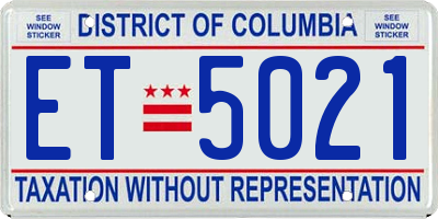 DC license plate ET5021