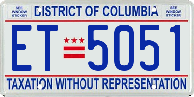 DC license plate ET5051