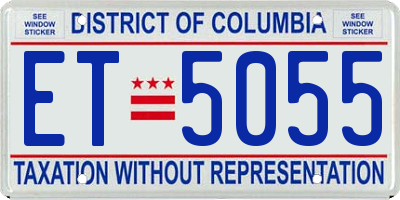 DC license plate ET5055
