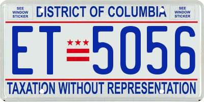DC license plate ET5056