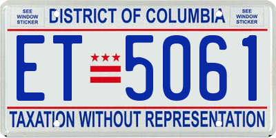DC license plate ET5061