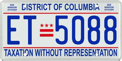 DC license plate ET5088