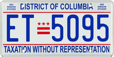 DC license plate ET5095