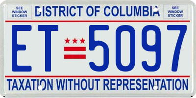 DC license plate ET5097