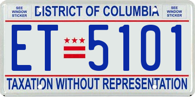 DC license plate ET5101