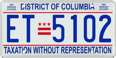 DC license plate ET5102