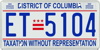 DC license plate ET5104