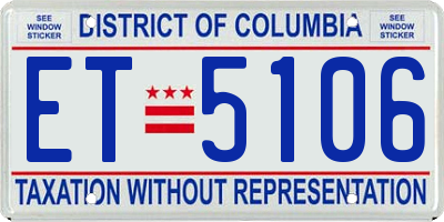 DC license plate ET5106