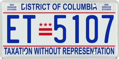 DC license plate ET5107