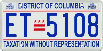 DC license plate ET5108