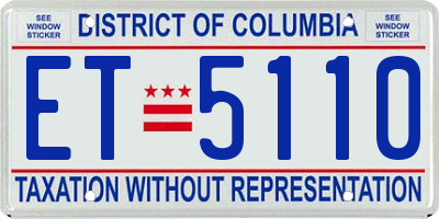 DC license plate ET5110