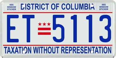 DC license plate ET5113