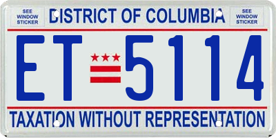 DC license plate ET5114
