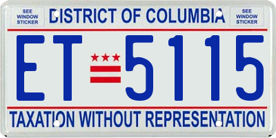DC license plate ET5115