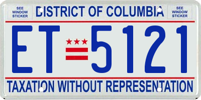 DC license plate ET5121