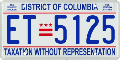 DC license plate ET5125