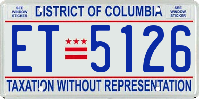 DC license plate ET5126