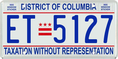 DC license plate ET5127
