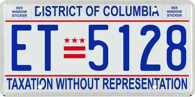 DC license plate ET5128