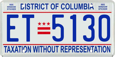 DC license plate ET5130