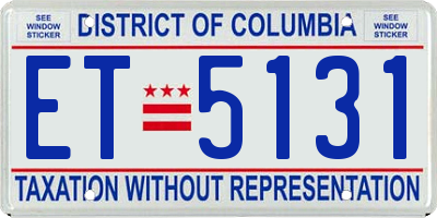 DC license plate ET5131