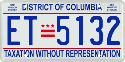 DC license plate ET5132