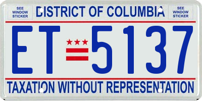 DC license plate ET5137