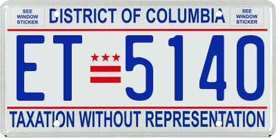 DC license plate ET5140