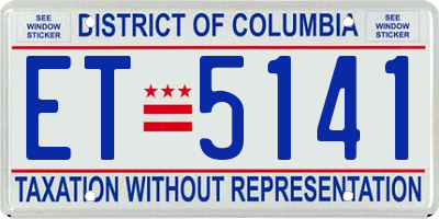 DC license plate ET5141