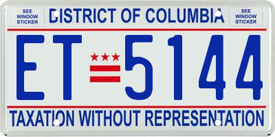DC license plate ET5144