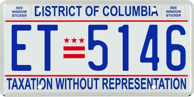 DC license plate ET5146