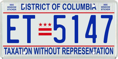 DC license plate ET5147