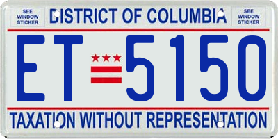 DC license plate ET5150