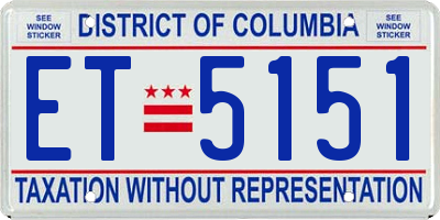 DC license plate ET5151