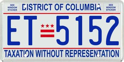 DC license plate ET5152