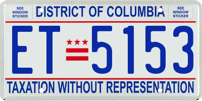 DC license plate ET5153