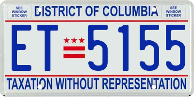 DC license plate ET5155