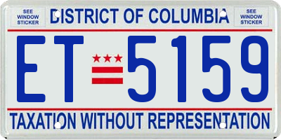 DC license plate ET5159
