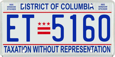 DC license plate ET5160