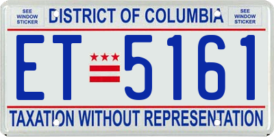 DC license plate ET5161