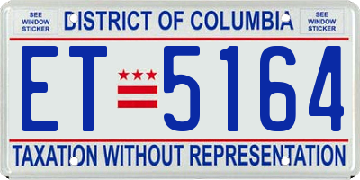 DC license plate ET5164
