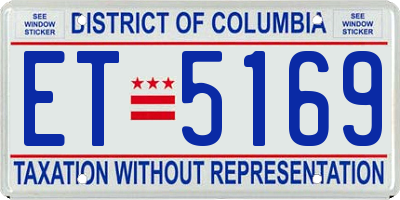 DC license plate ET5169
