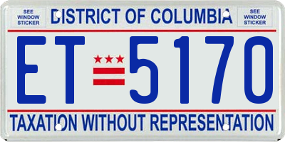 DC license plate ET5170