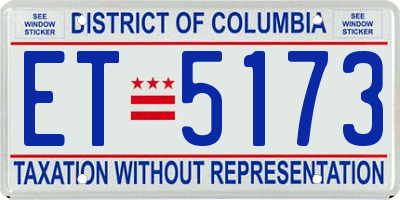 DC license plate ET5173
